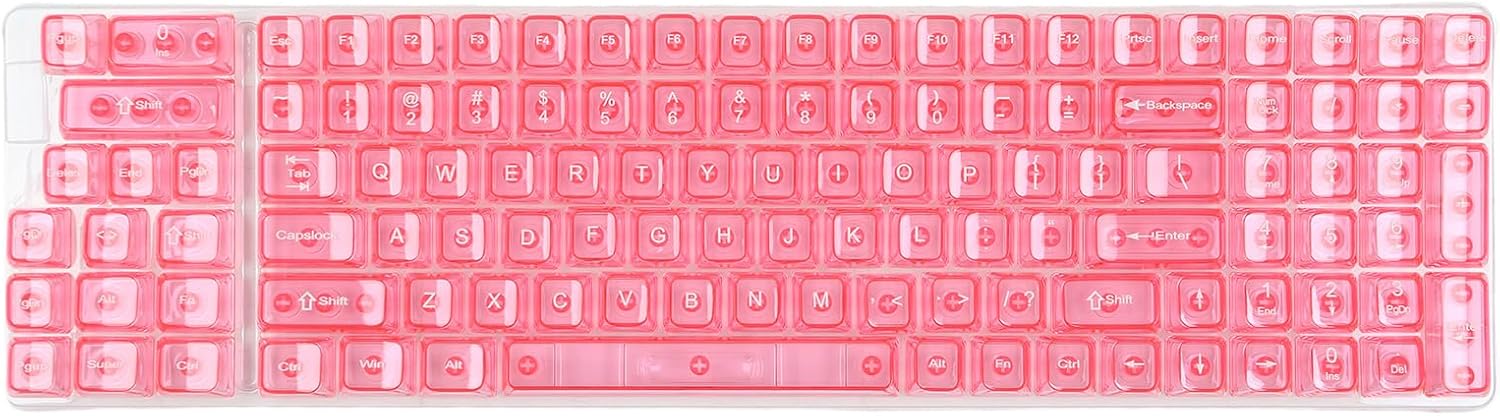 115Pieces OEM Heigth Clear Keycaps Set with Backlit for Mechanical Keyboards Upgrades Your Keyboard Pattern Transparently Keycaps