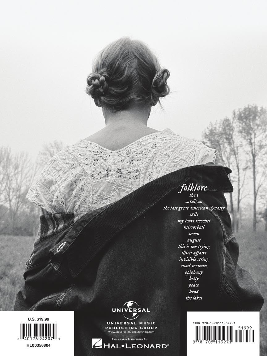 Taylor Swift Folklore Songbook | Piano/Vocal/Guitar Sheet Music Book | 17 Songs from the Grammy Winning Album | P/V/G Arrangements with Lyrics and Chords | Music Book for Fans Students Teachers