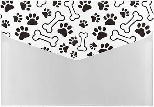 Carpeta de archivo expansible con estampado de pata de perro, con bolsillo, carpetas de archivo, acordeón, organizador de documentos impreso