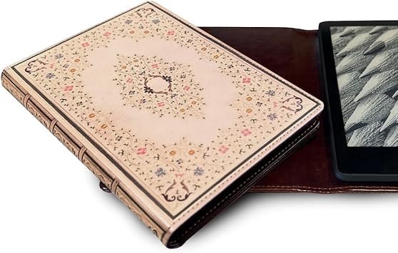 KleverCase Universal Book Cover for eBook Readers. Fits All e-Reader Brands Including Kobo, Nook, Kindle Paperwhite inc 12th Gen & Signature Edition, Kindle, storytel and More. Vintage Flowers