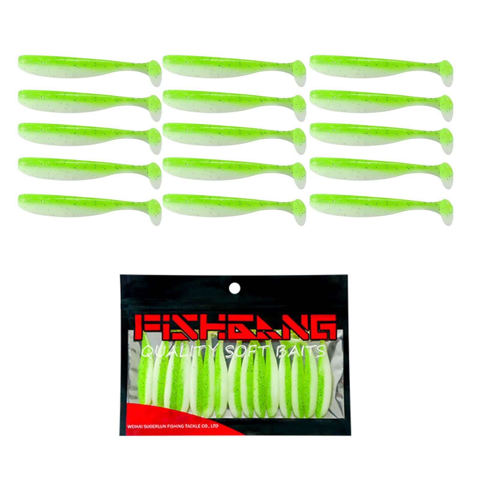 Seavey Soft Lures?Paddletail Swim Baits?Saltwater Lures White?Soft Baits?15PCS?2/3 Inches?Soft Plastics for Bass Fishing?Paddle Tail Swimbaits
