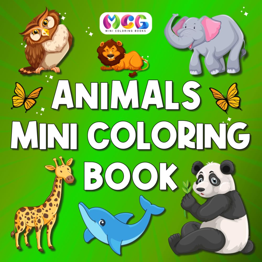 Mini Coloring Book: Animals: Bold & Easy Designs For Kids And Adults (Simple And Cute Coloring Books)