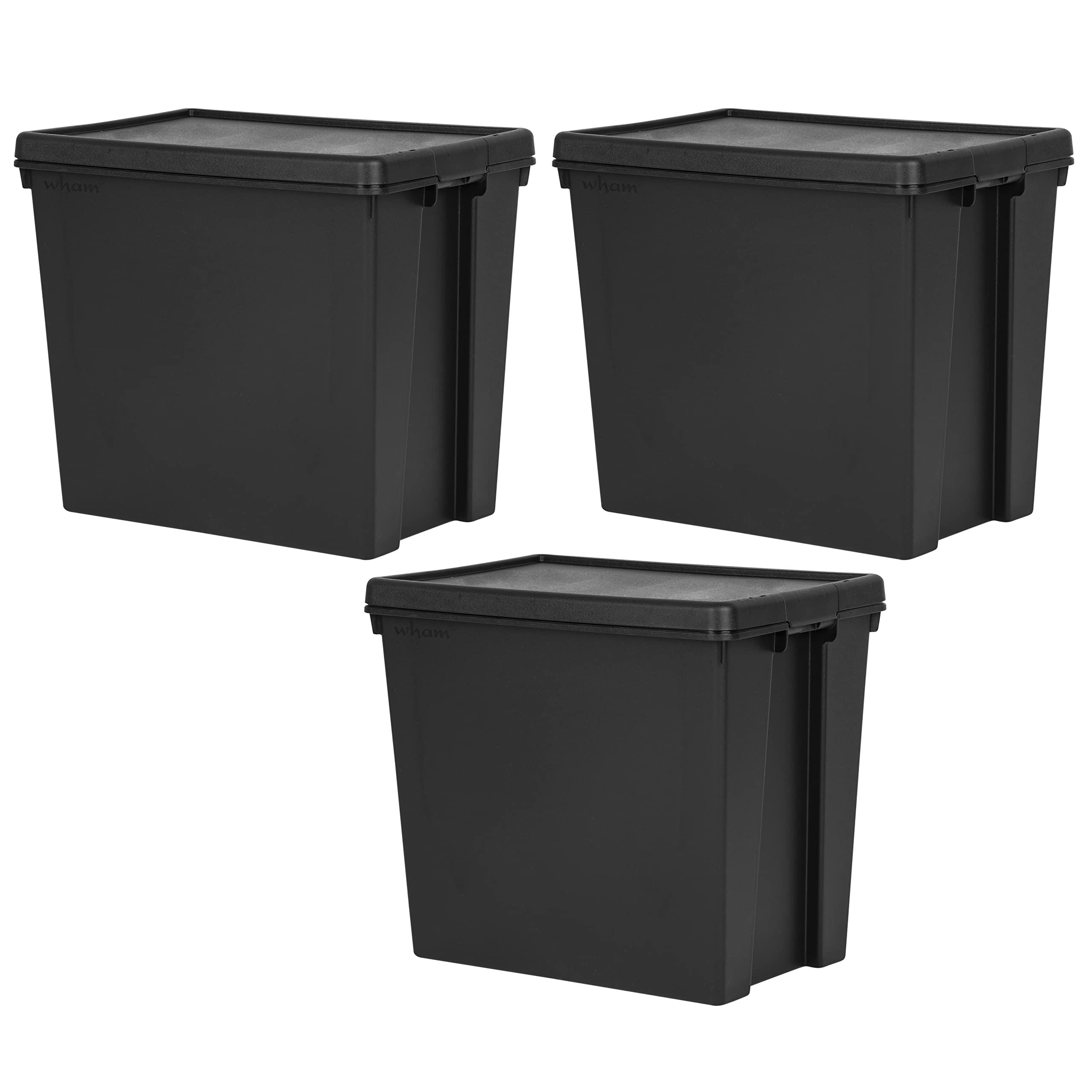 Jms We Create Smile Black Jms® Bam Heavy Duty 92 Litre Plastic Storage Box, 3 Set, Grey