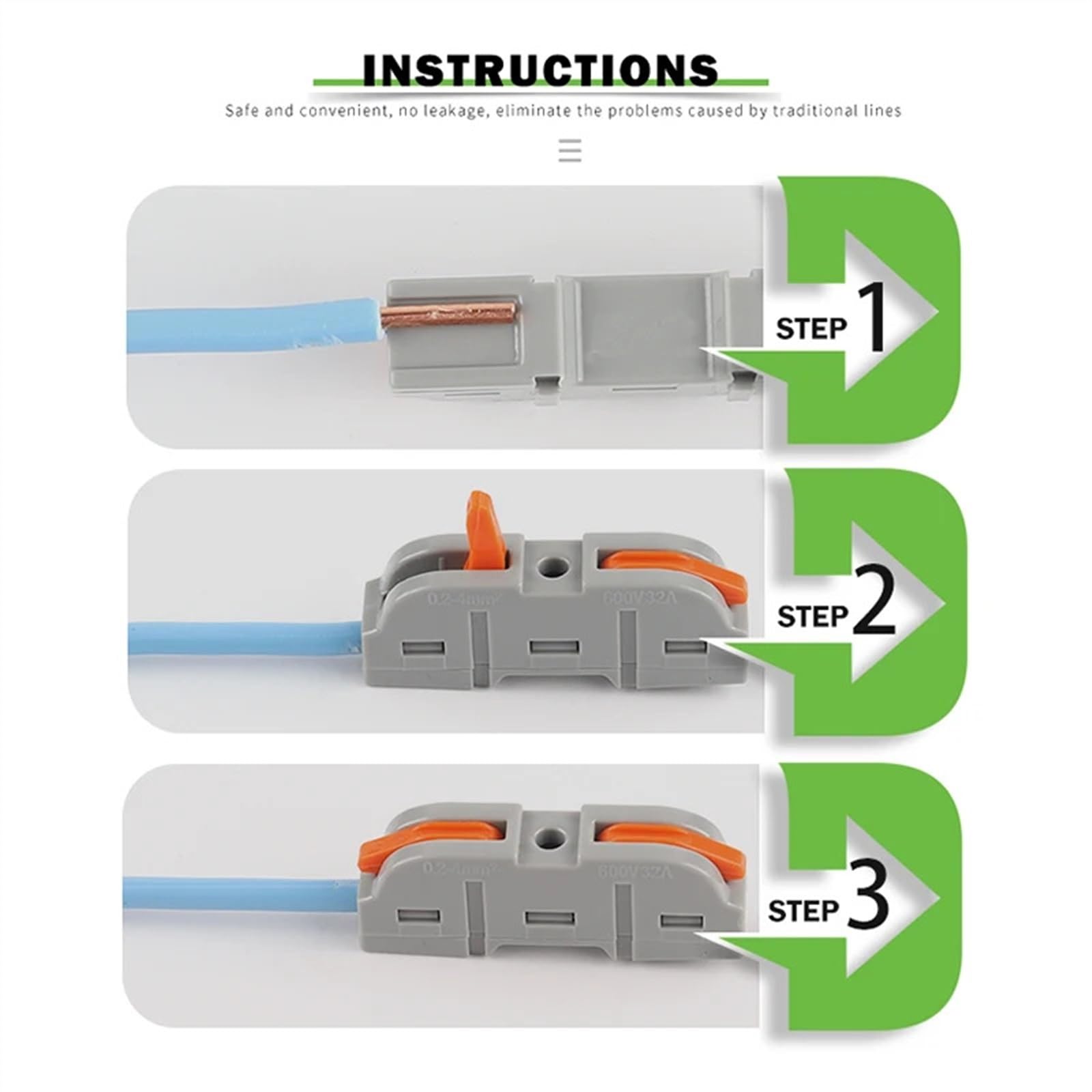 conector eléctrico de empalme compacto, Kit de conectores de cable de palanca de 1 a 1/2/3/4/5 salidas for conector rápido doméstico 28-12 AWG(D1 54PCS With Tool)