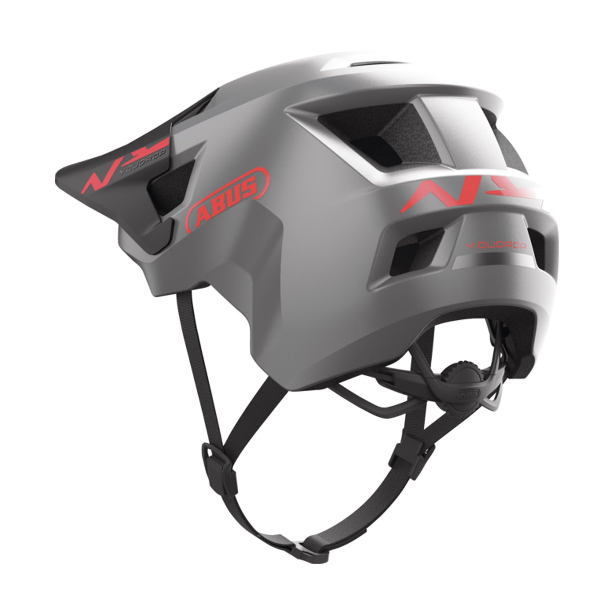Abus MTB YouDrop - Casco de Bicicleta para niños y Adolescentes - para Uso Cotidiano o para Viajes Fuera de Carretera - con Espacio para una coleta