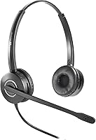 Vista 5 de VT Auriculares de Teléfono-Cabeza Micrófono Cancelación de Ruido QD - Auriculares de Centro de Llamadas de Desconexión Rápida con Cables RJ09