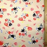 ＜ 40ｃｍ単位で販売 ＞ キャラクター 生地 布 ム ー ミ ン （ ミィ ベージュ系) 柄番号52 （ 2026) オックス （ 綿100％) 生地幅－約108cm（ ピロル ）