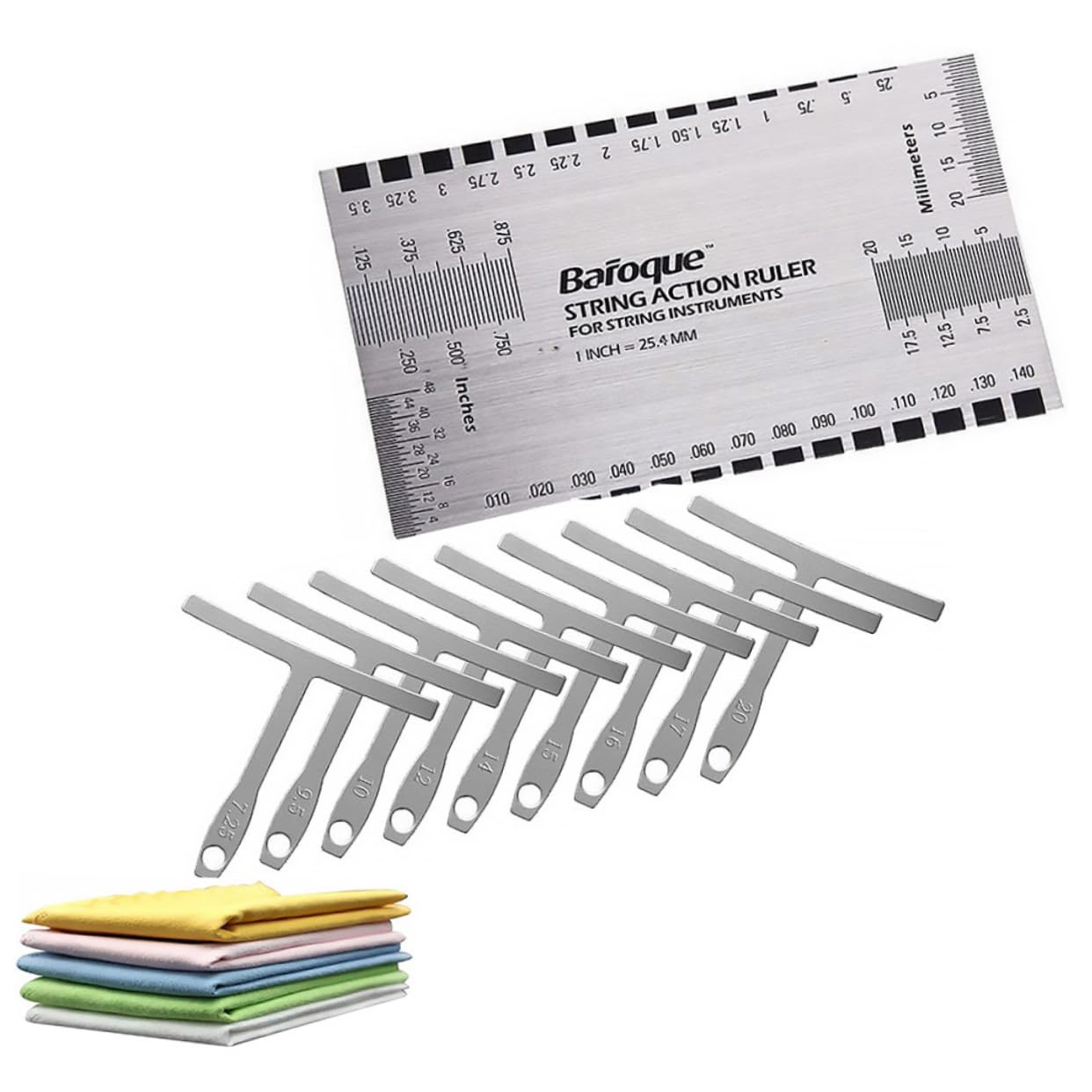 Guitar String Action Gauge Ruler Tool Set Guitar Bass Setup Repair Tool Kit