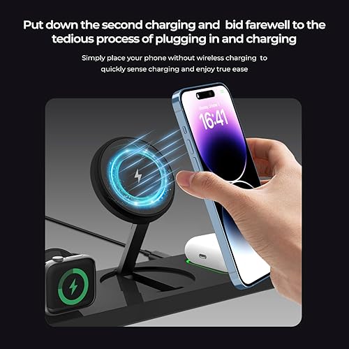 Miniatura 7 de Cargador inalámbrico 3 en 1, estación de carga rápida para iPhone para 15, 14, 13, 12 ProMaxMiniPlus, iWatch 876SE5432 y Airpods 32ProPro 2 con