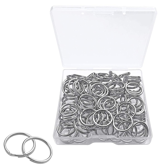 100个小分环金属钥匙链连接器