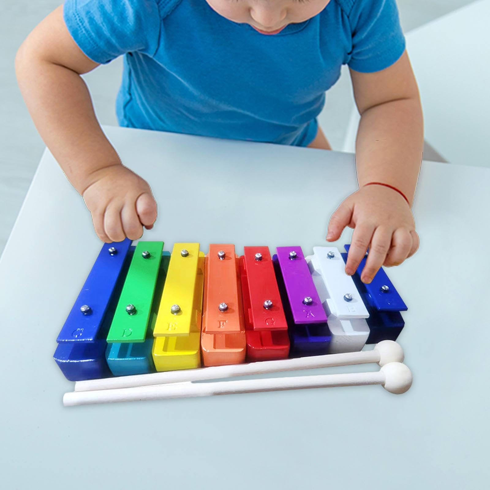 Perfeclan 8-Noten-Glockenspiel, Xylophon, Hand-Auge-Koordination, Schlaginstrument, Musikspielzeug für Kindergarten- und Vorschulkinder