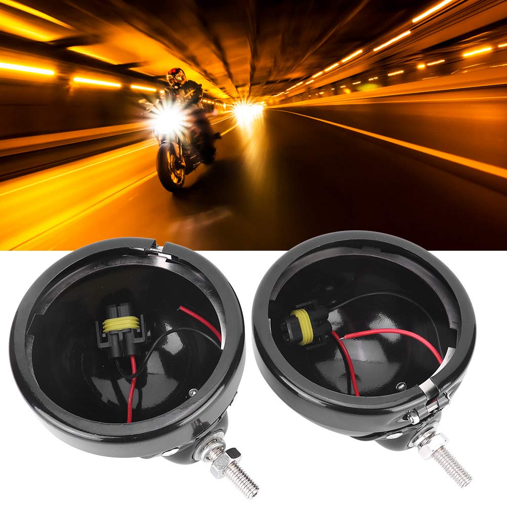 Qiilu 2 Ensembles de phares antibrouillard pour Motos, 4.5 Pouces, Coque en Alliage d'aluminium, G1p241