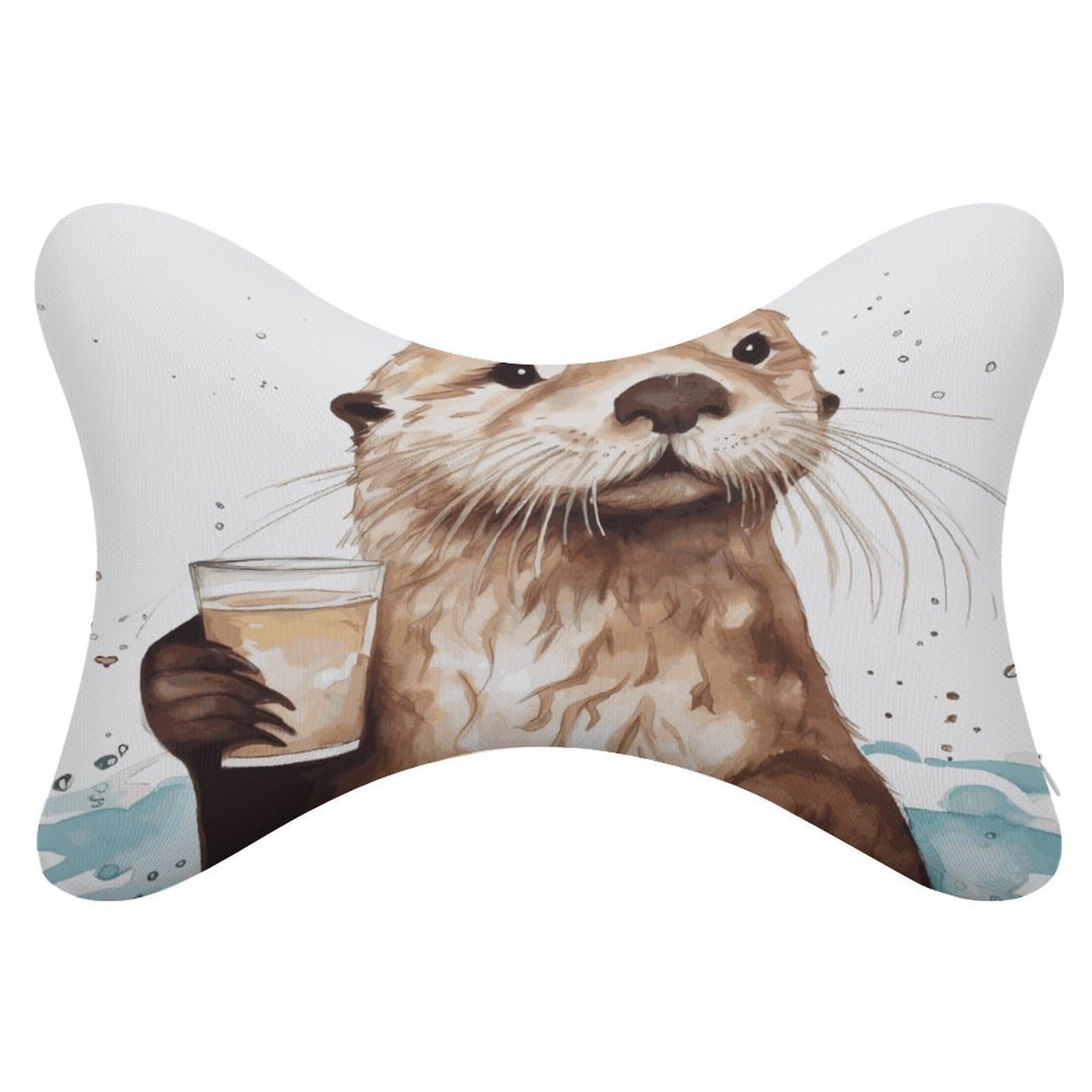 Adfgyerh Style Sea Otter Pillow ，Memory Foam Pillow Core，Cushion,Provide Neck Support，Car Pillows For Travel Car Seats And Home Offices.