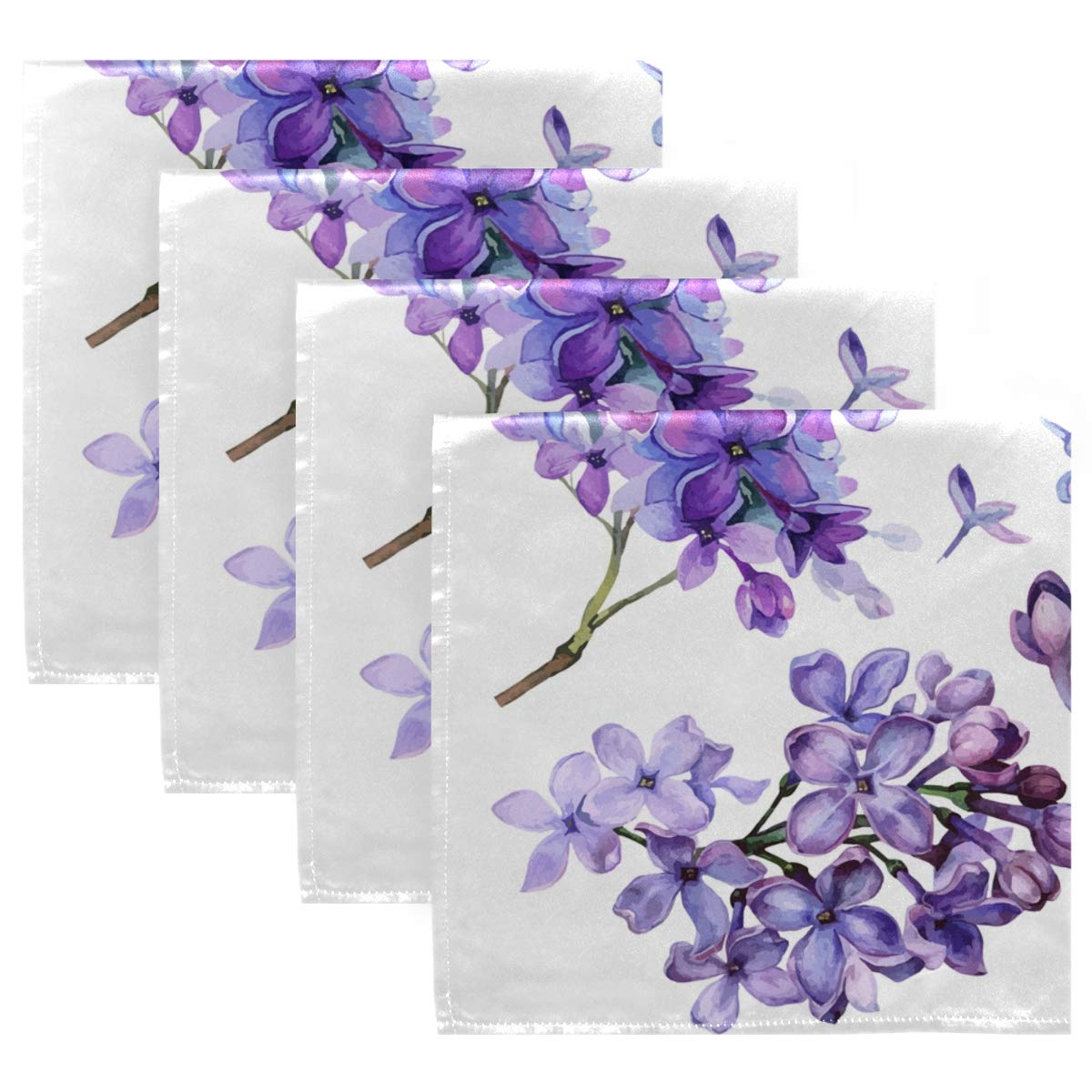 Set Di 4 Tovaglioli Di Stoffa Mnsruu – Floreale Rosa Vintage, 50x50cm, In Poliestere