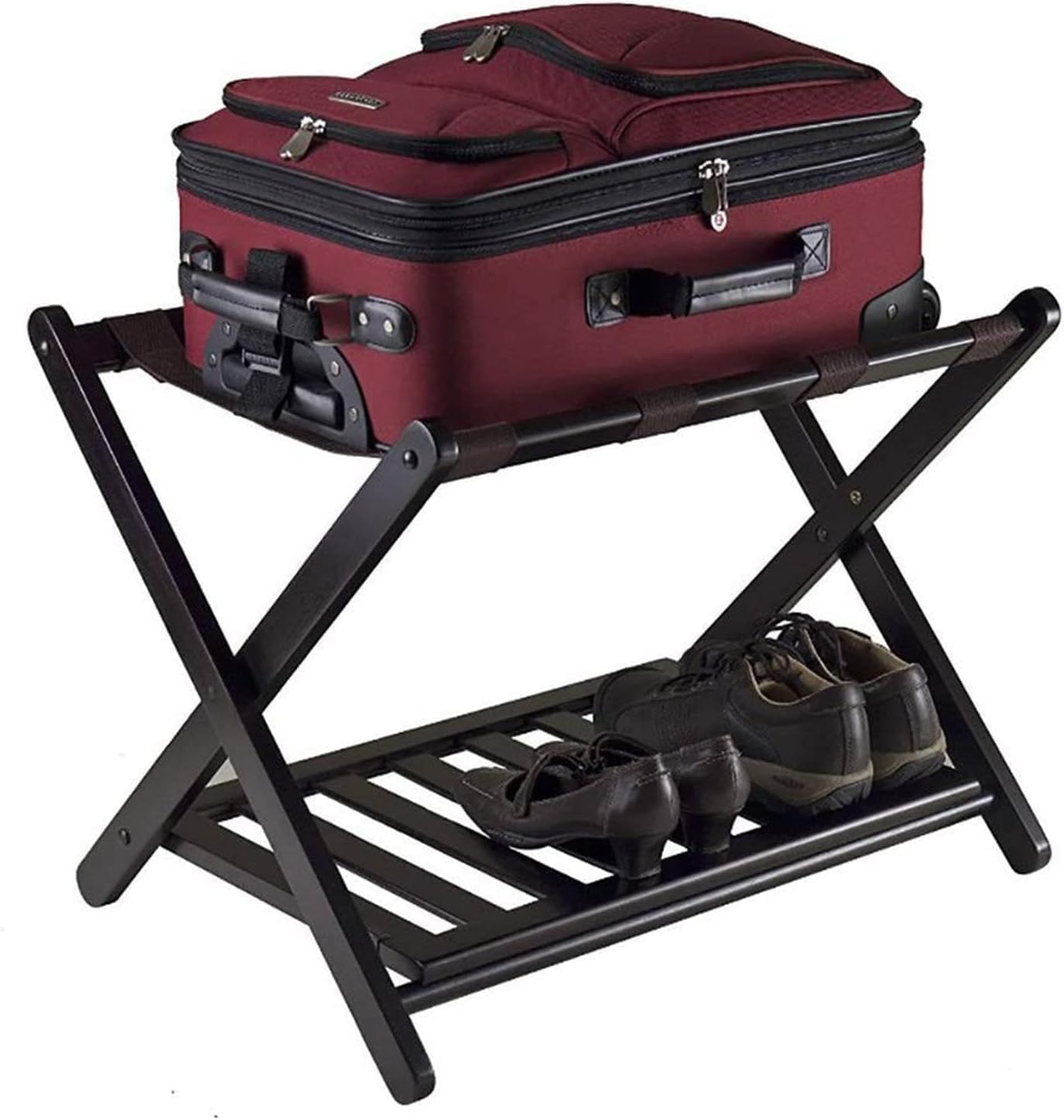 Luggage Rack Suitcase Stand for Guest Room - Assembled Luggage Rack with Shelf Luggage Storage Rack(1PCS)