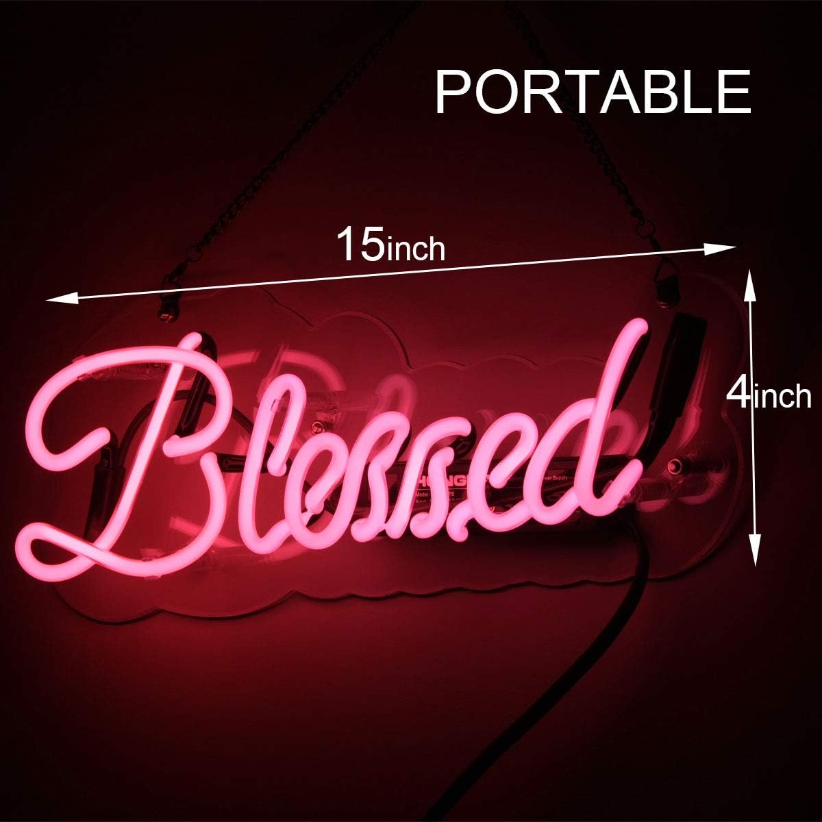 Black Friday 🔥 Neon Signs 15 x 4 Inch Handmade Glass 3D Visual Effect Blessed Neon Lights Plug-in Decorative Sign Pink Novelty Night Light for Bedroom Living Room Dormitory Wall Office Ball Party Decor Birthday Gift Flash Sale Buy 1 get 1 Neon Signs 15 x 4 Inch Handmade Glass 3D Visual Effect Blessed Neon Lights Plug-in Decorative Sign Pink Novelty Night Light for Bedroom Living Room Dormitory Wall Office Ball Party Decor Birthday Gift