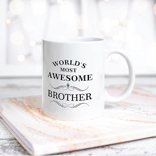 BESTORLOVE Taza de café para hermano más impresionante del mundo, ideas de regalos para hermano de hermana, hermano, regalo de Navidad, cumpleaños,