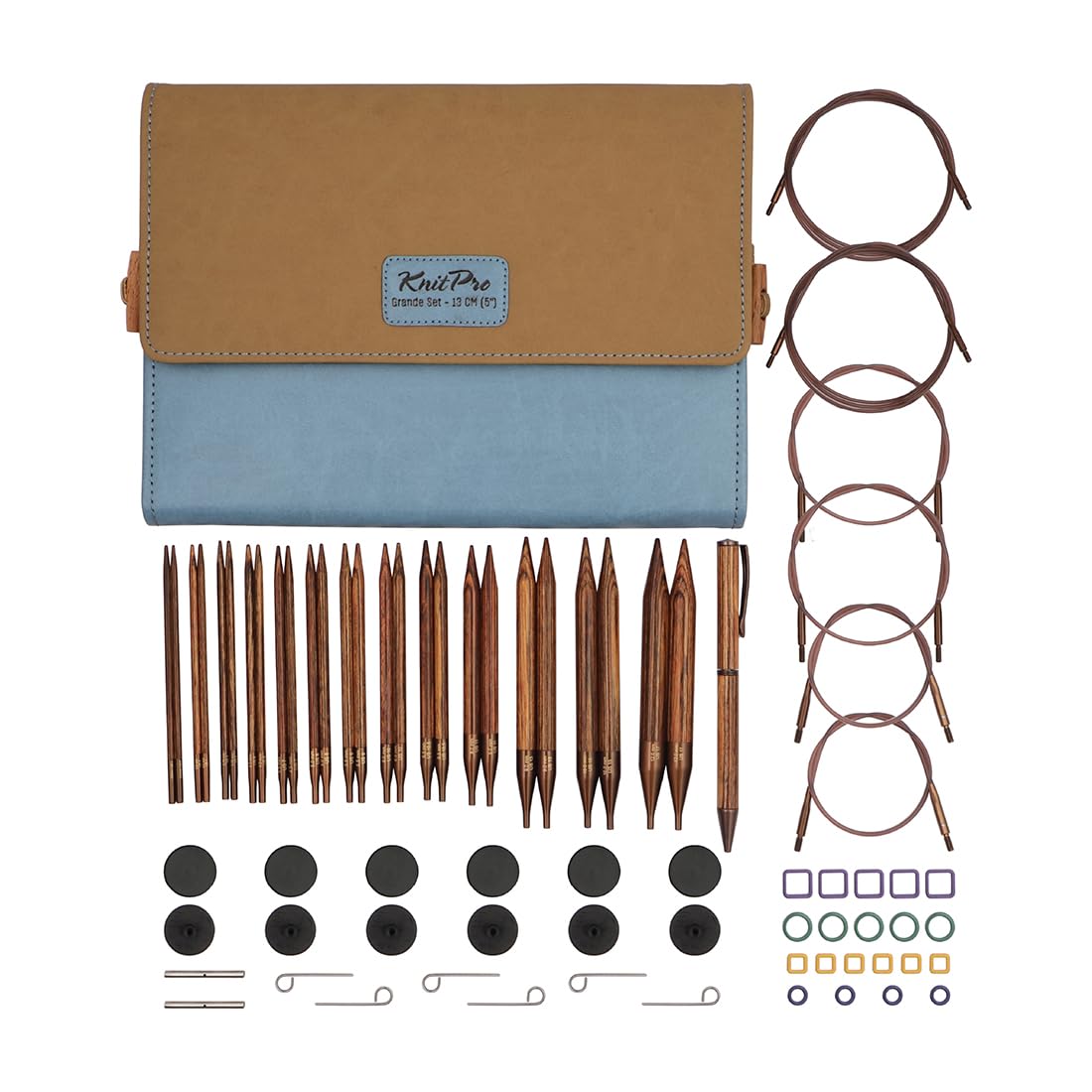 KnitPro Ginger Grande Austauschbare Nadelspitzen Set 5" (13cm) | 13 Größen (3.25mm bis 12mm)