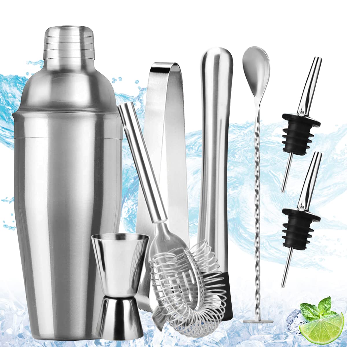 Buy HASTHIP® Cocktail Set 8Pcs Cocktail Shaker Set Drink Mixer, 304 Stainless Steel Portable