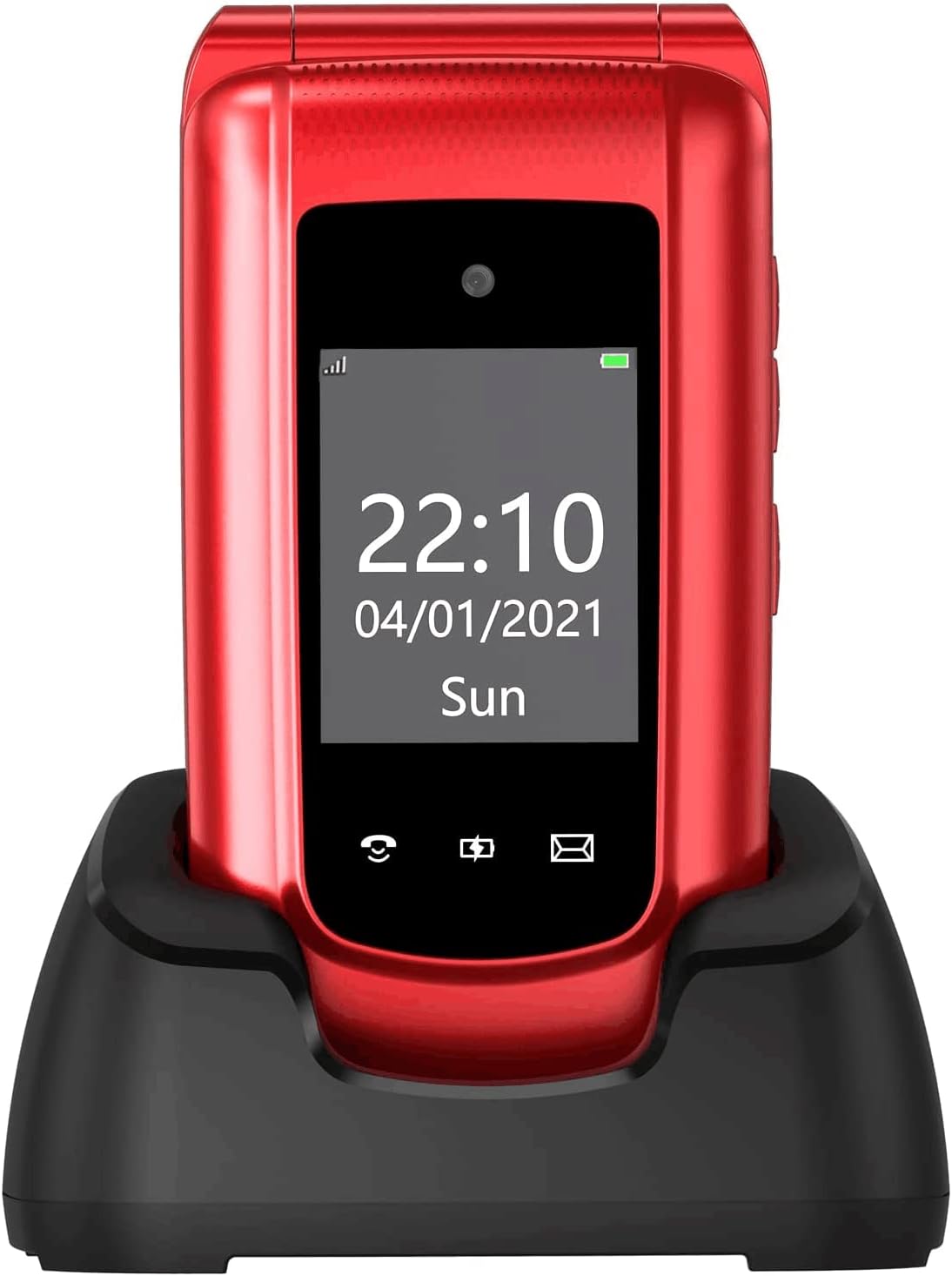 CHAKEYAKE 2G Flip Phones Unlocked Sim Free Mobile Phone for Elderly