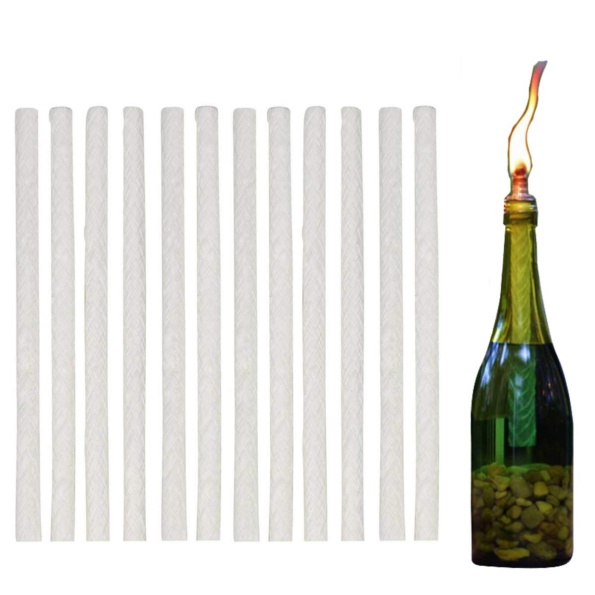 Tiki Torch Wick Replacement,12PACK Fiberglass Wicks Long Torch Wicks