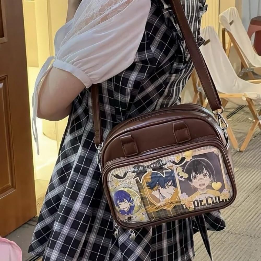 Ita Bag Ita Backpack with Insert Big Capacity Single Shoulder Bag Crossbody Bag Y2k Handbag Commuter Bag (Brown) - Image 4