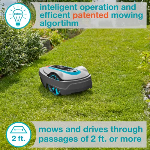 Image of GARDENA 15002-41 SILENO City - Automatic Robotic Lawn Mower, with Bluetooth app and Boundary Wire, one of The quietest in its Class, for lawns up to 5400 Sq Ft, Made in Europe, Grey
