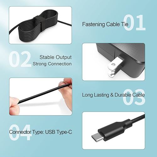 Miniatura 3 de Cargador de CA USB tipo C apto para Asus Chromebook C223 C223N C223NA C423NA C423N C423 14 C425TA C425T C425 C424MA C424M C424 Cable adaptador de