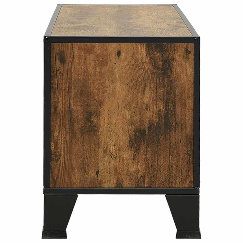 Mobile TV rustico marrone 105 x 36 x 47 cm in metallo MDF