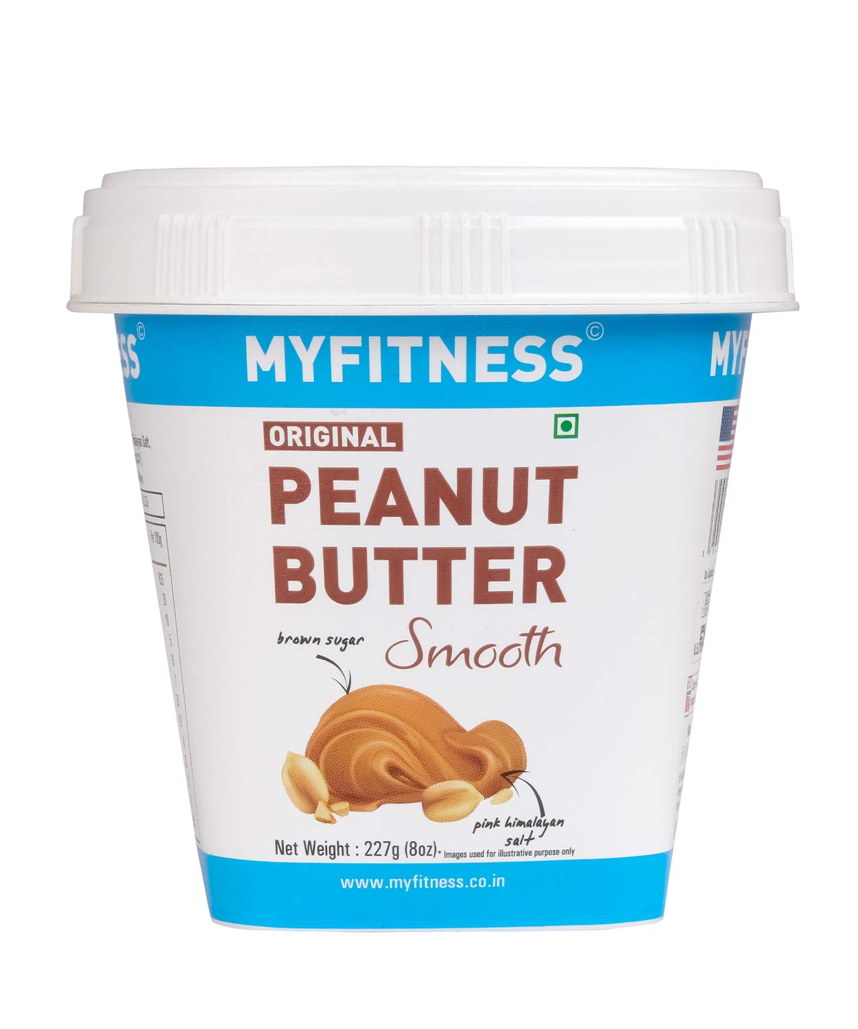 MyFitness Original Smooth 227g | 21g Protein to Boost Energy | Cholesterol Free & Gluten Free | Vegan | Tasty & Healthy Nut Butter Spread | Zero Trans Fat | Smooth Creamy Peanut Butter