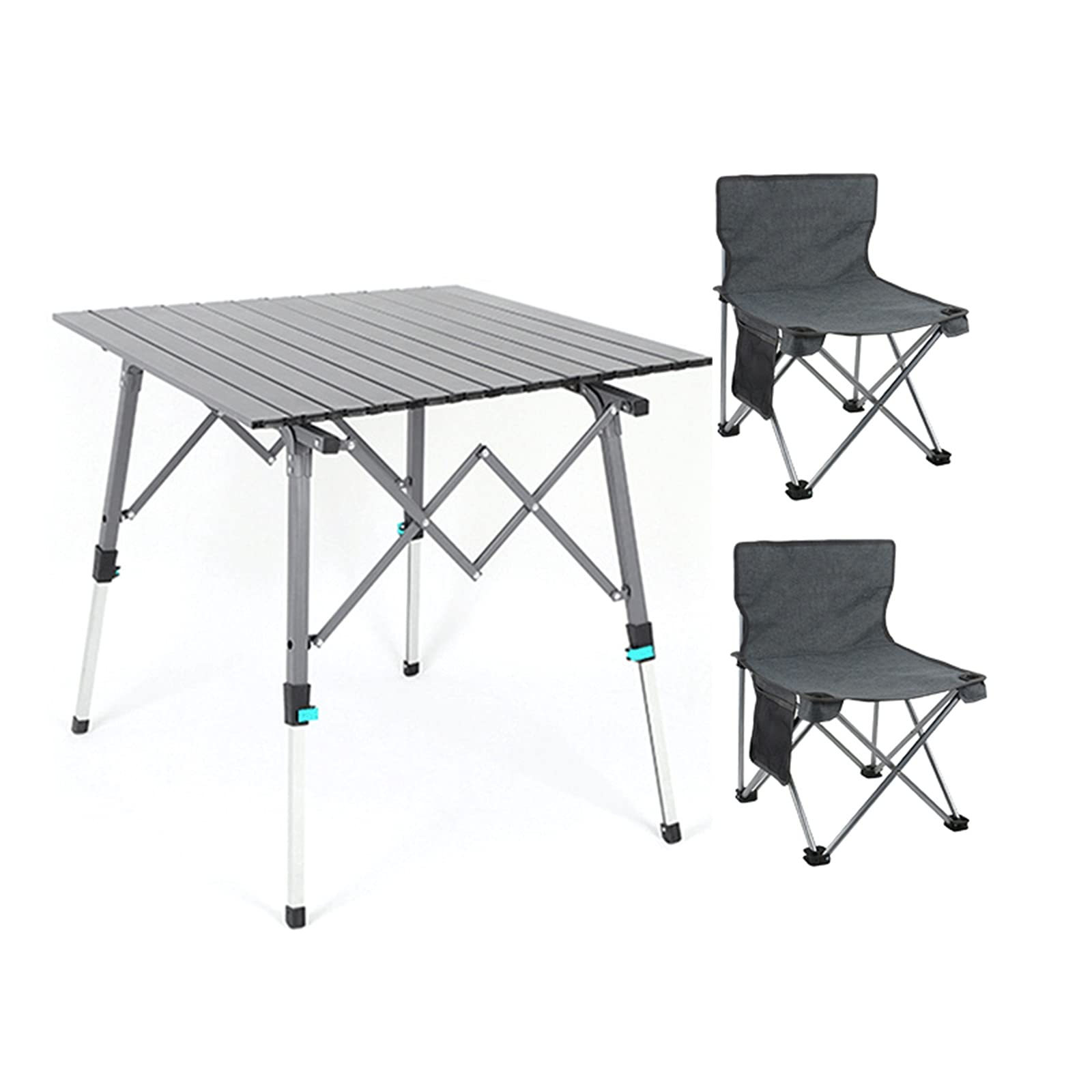 Table de camping pliante aluminium hauteur réglable 2 en 1