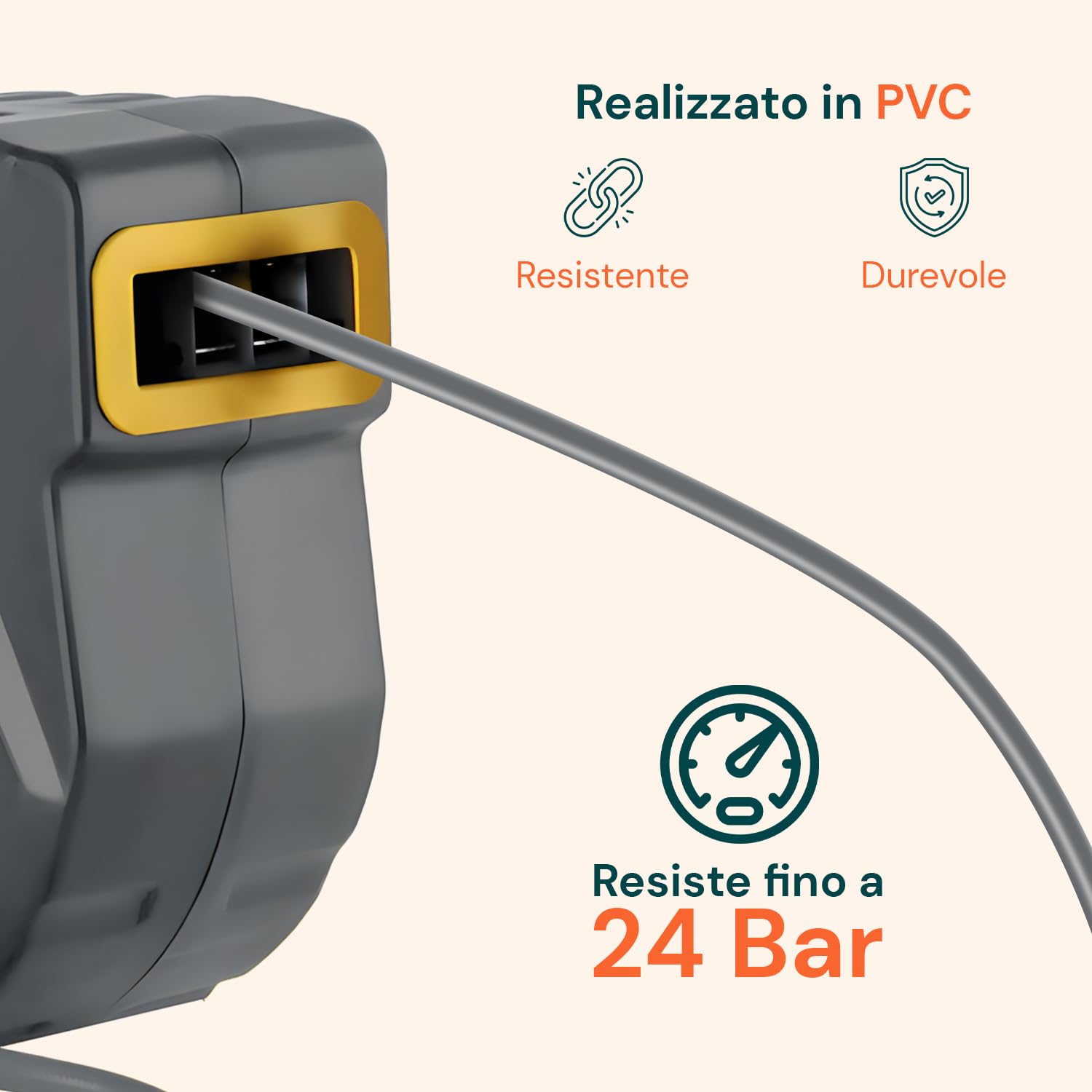 Enrollador de aire comprimido de 10 m con rebobinado automático, tubo para compresor de aire de PVC resistente, montaje en pared o techo, compacto y flexible