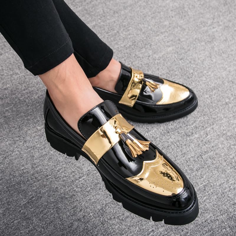 Men's Summer Fashionable Casual Tassel Decor PU Leather Slip-on Shoes, Office Tassel Loafers, Simple Design Elegant Plain Loafers, Business Style Temperament Flats for Daily Wear, Footwear Work Shoes2