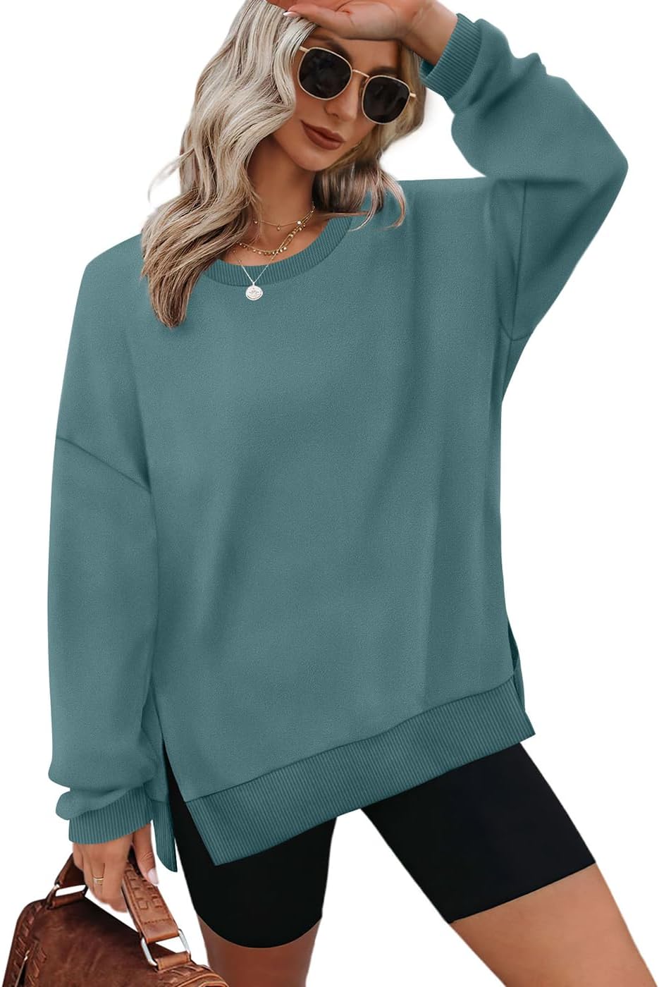XIEERDUO Womens Oversized Sweatshirts Pullover Casual Crewneck Long Sleeve Tops Comfy