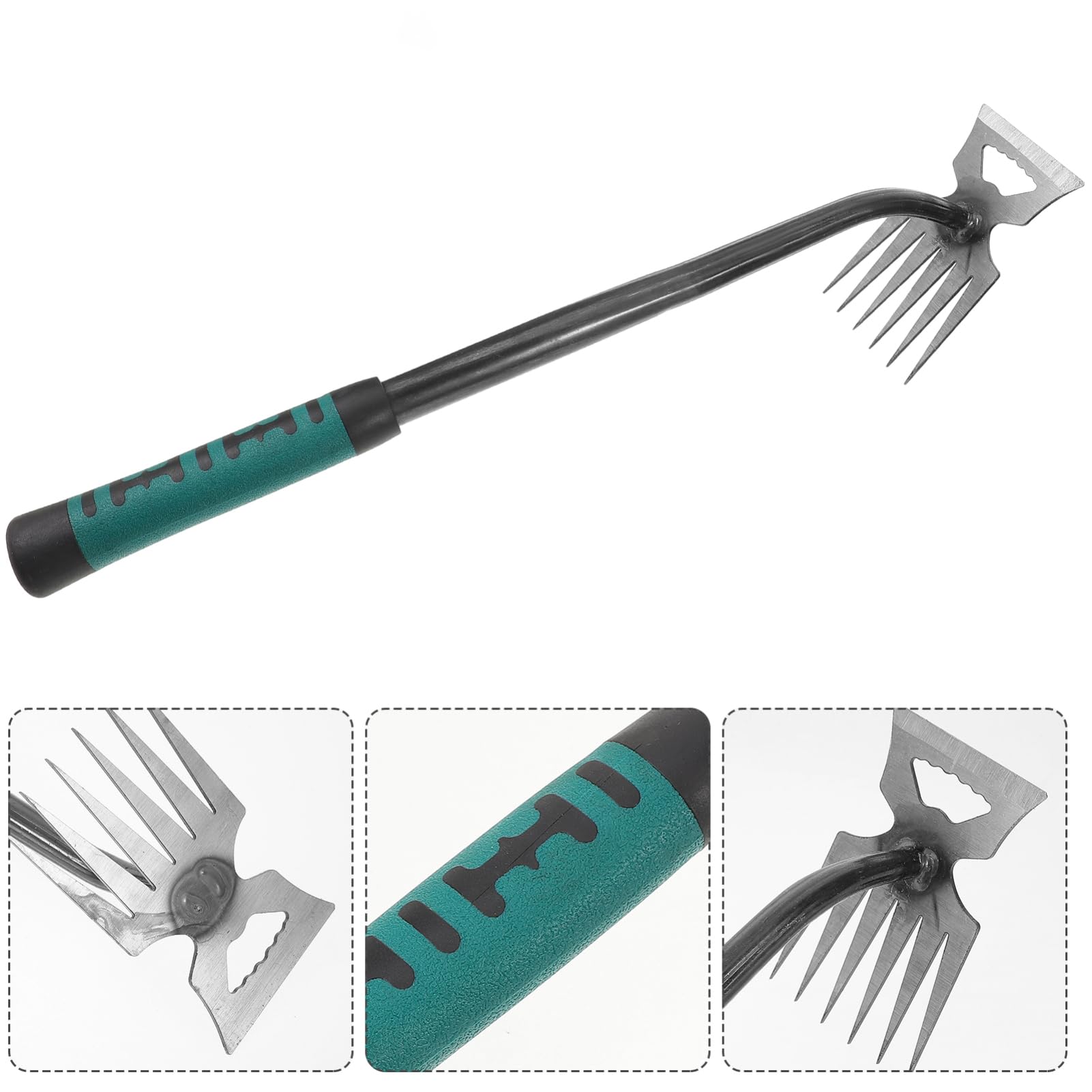 Toddmomy 5pezzi Attrezzo per Giardinaggio Ergonomico Acciaio Estirpatore Erbacce con Punta Curva e Manico Antiscivolo per Rimozione delle Erbacce nel Giardino