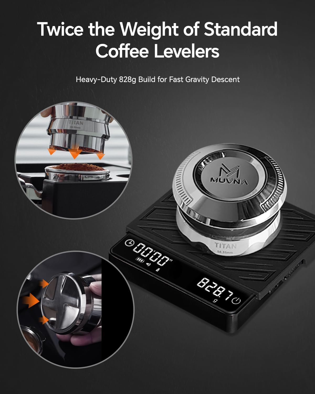 58.35mm Espresso Gravity Distributor Tool - Adaptive Coffee Distributor Leveler, Automatic Depth Setting Full-metal Stainless Steel