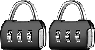 2 Pack 3 Digit Combination Padlock, Black Digit Security Padlocks Resettable Code Locks Suitcase Combination Locks Outdoor Waterproof Coded Padlock Small Digit Locker Padlock for Gym Locker Zip