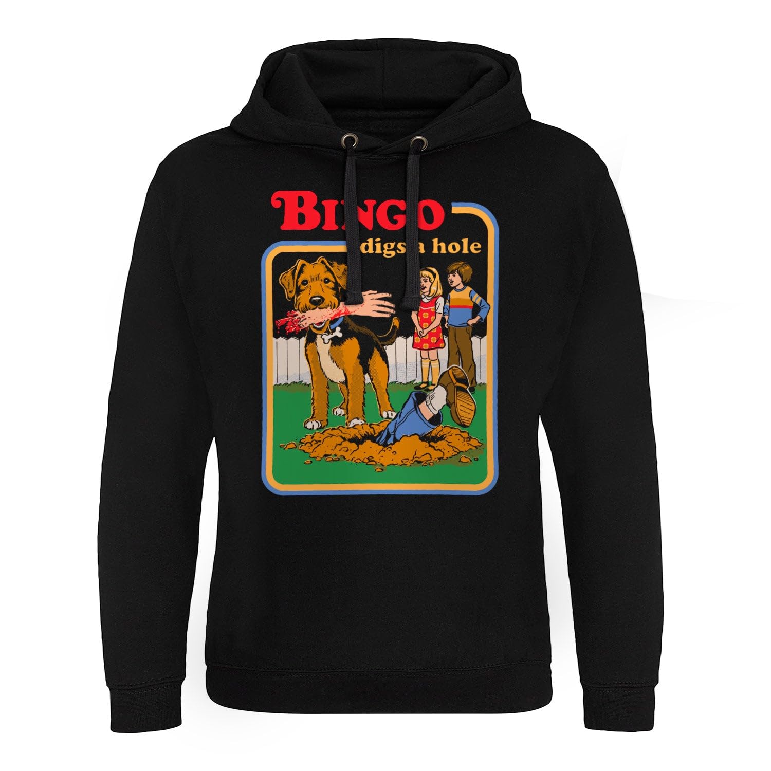 Steven Rhodes Officially Licensed Bingo Digs A Hole Epic Hoodie (Black), Large