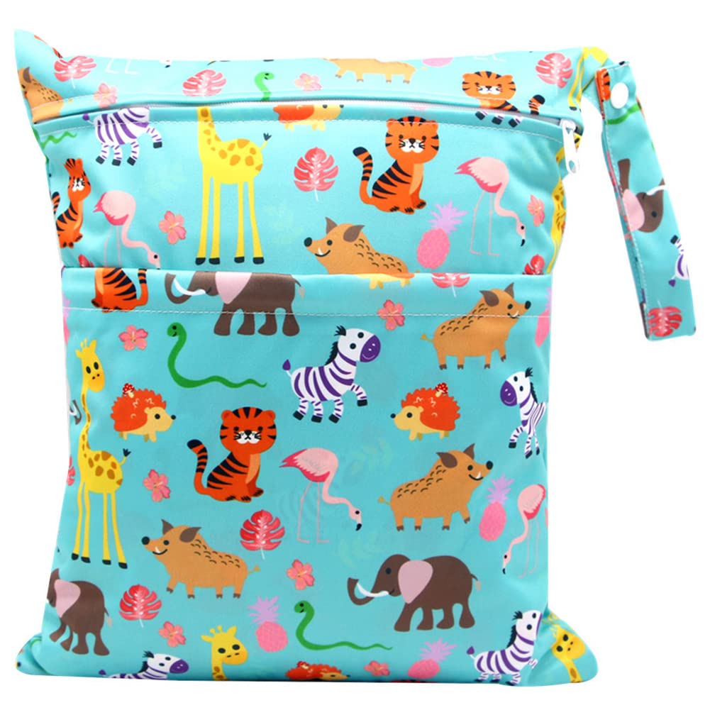 FenFang Stoffwindeln Nasstaschen, Windeltasche Wetbags Wickeltasche Naßtasche Nassbeutel Organiser Taschen Große Wiederverwendbare wasserdichte mit Reißverschluss für Baby Reisen Unterwegs (Grün)