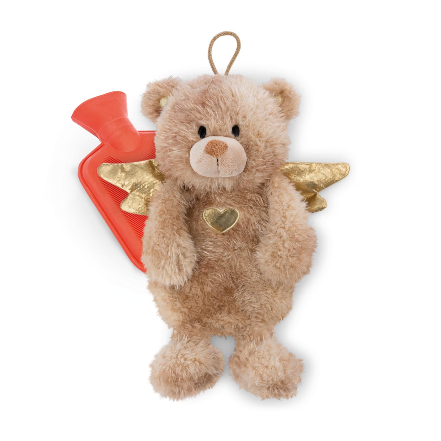 NICI Hot Water Bottle, Guardian Angel Bear La La Bearie, 300 ml, 35 cm, Brown, Cuddly Warming Animal for Children from 10 Months, Plush Toy Hot Water Bottle for Children and Adults, 61936