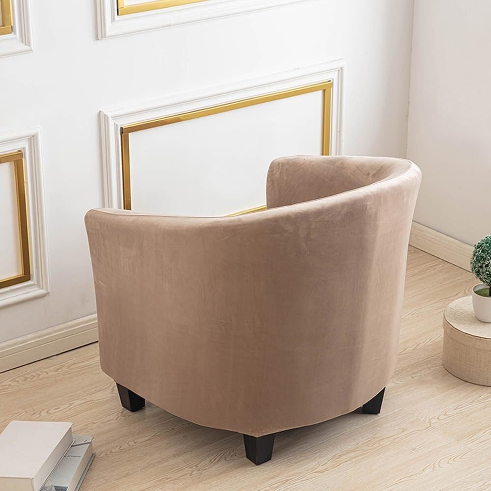 Copripoltrona a vasca Chesterfield 2 pezzi Copripoltrona Club Chair Copripoltrona elasticizzata Copripoltrona a vasca 1 posto Tullsta(Brown)