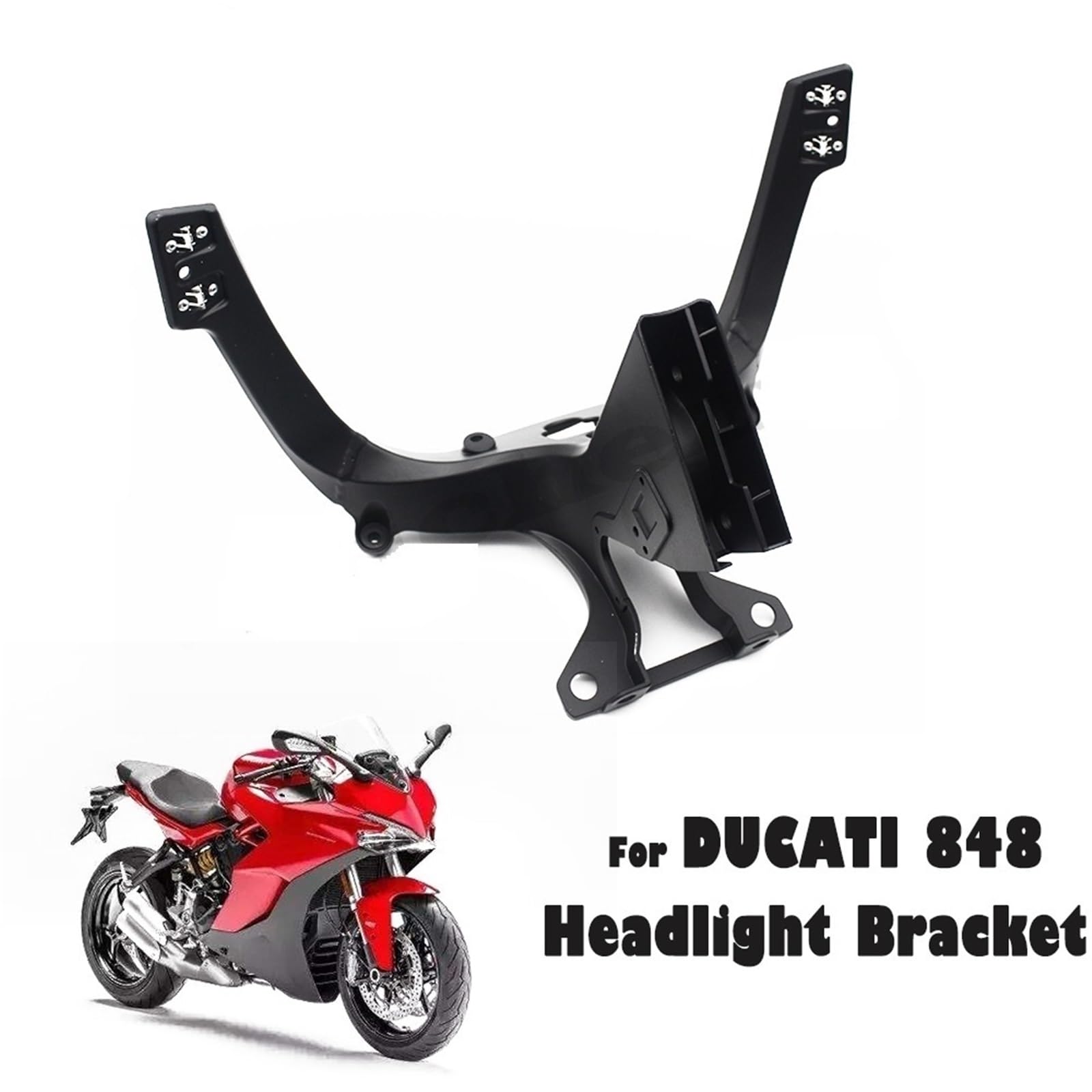 Wspornik przedniej górnej owiewki motocykla pasujący do Ducati 848 2008-2011 848 pasuje do EVO 2011-2013 1098 1098S uchwyt montażu na lampie motocyklowej wspornik świ