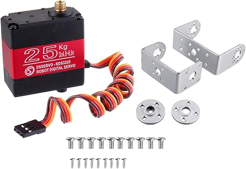 Miniatura 7 de RCmall RDS3225 - Servo digital de doble eje a control remoto de 55.1 lbs, IP66, resistente al agua, de alto par, engranaje de metal completo servo