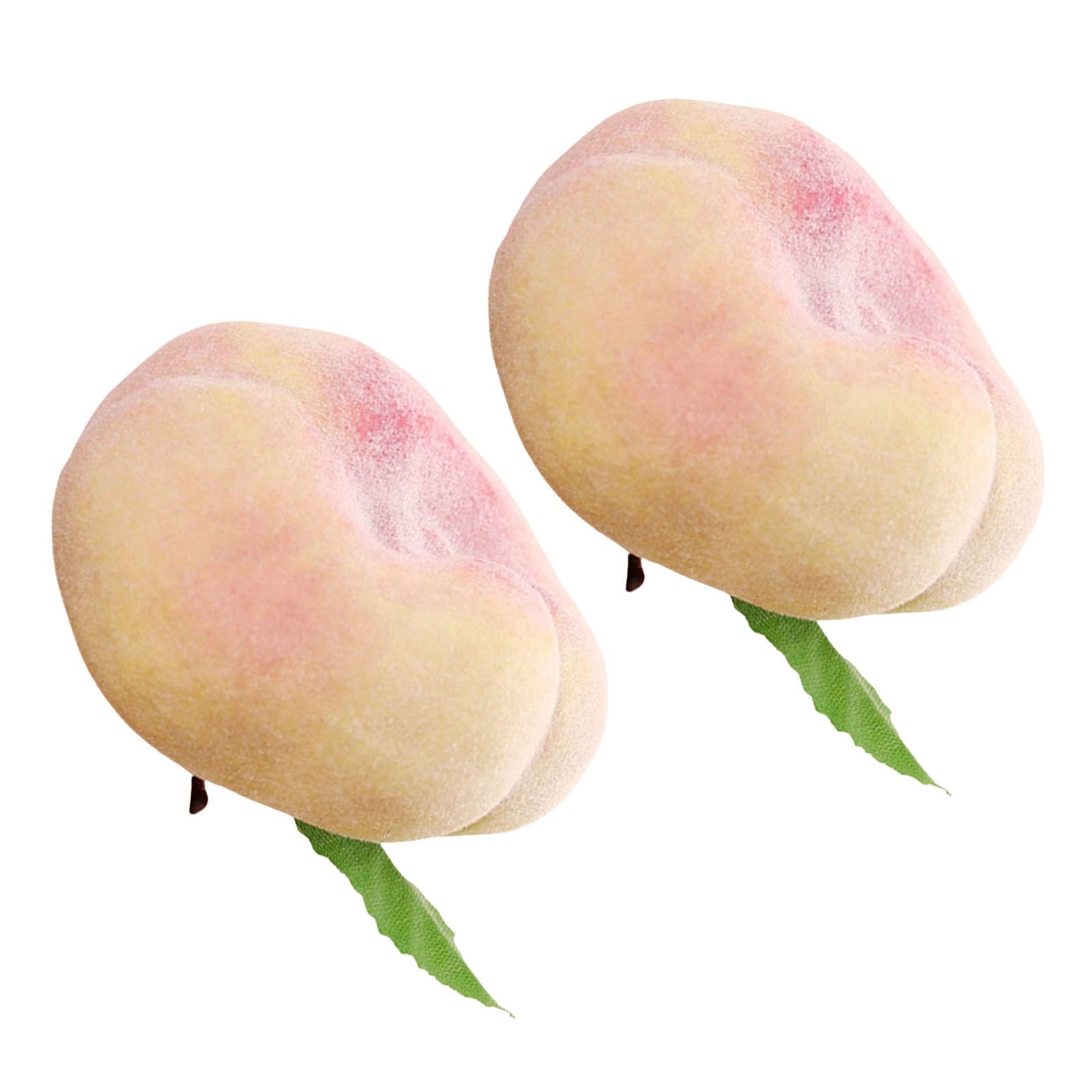 Hsyzygian 2Pieces Simulation Peach Artificial Fruit for Kitchen Decoration and Festival Celebration Peaches Economical Fruit