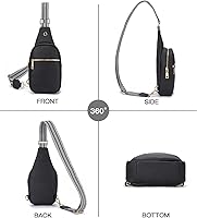 Vista 63 de Telena Riñonera pequeña para mujer, de cuero, cangureras, bolsa de pecho para mujer 3-camel marrón