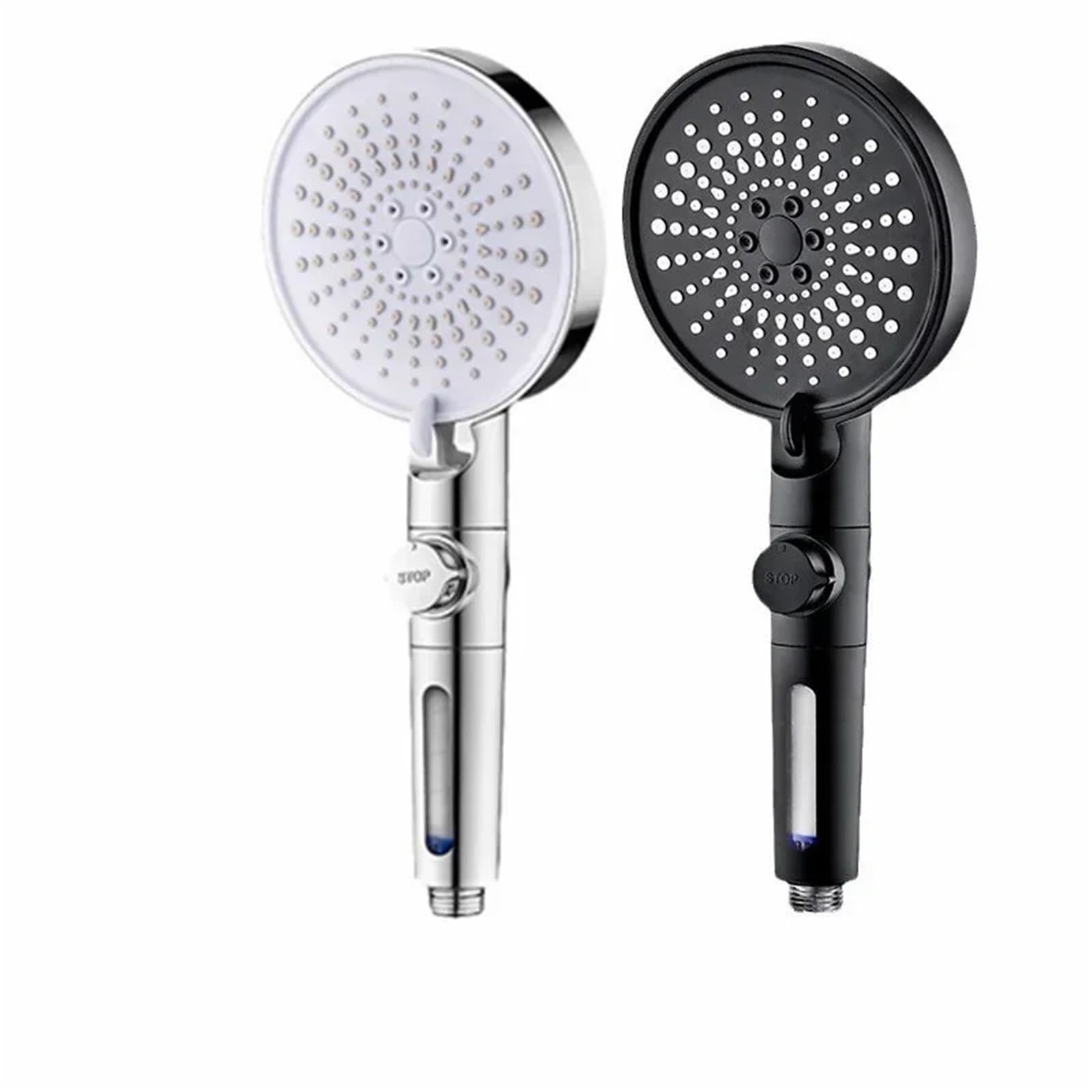 2 pezzi 6 modalità soffione bagno regolabile ad alta pressione rubinetto a pioggia a risparmio idrico for per Bagno(White)