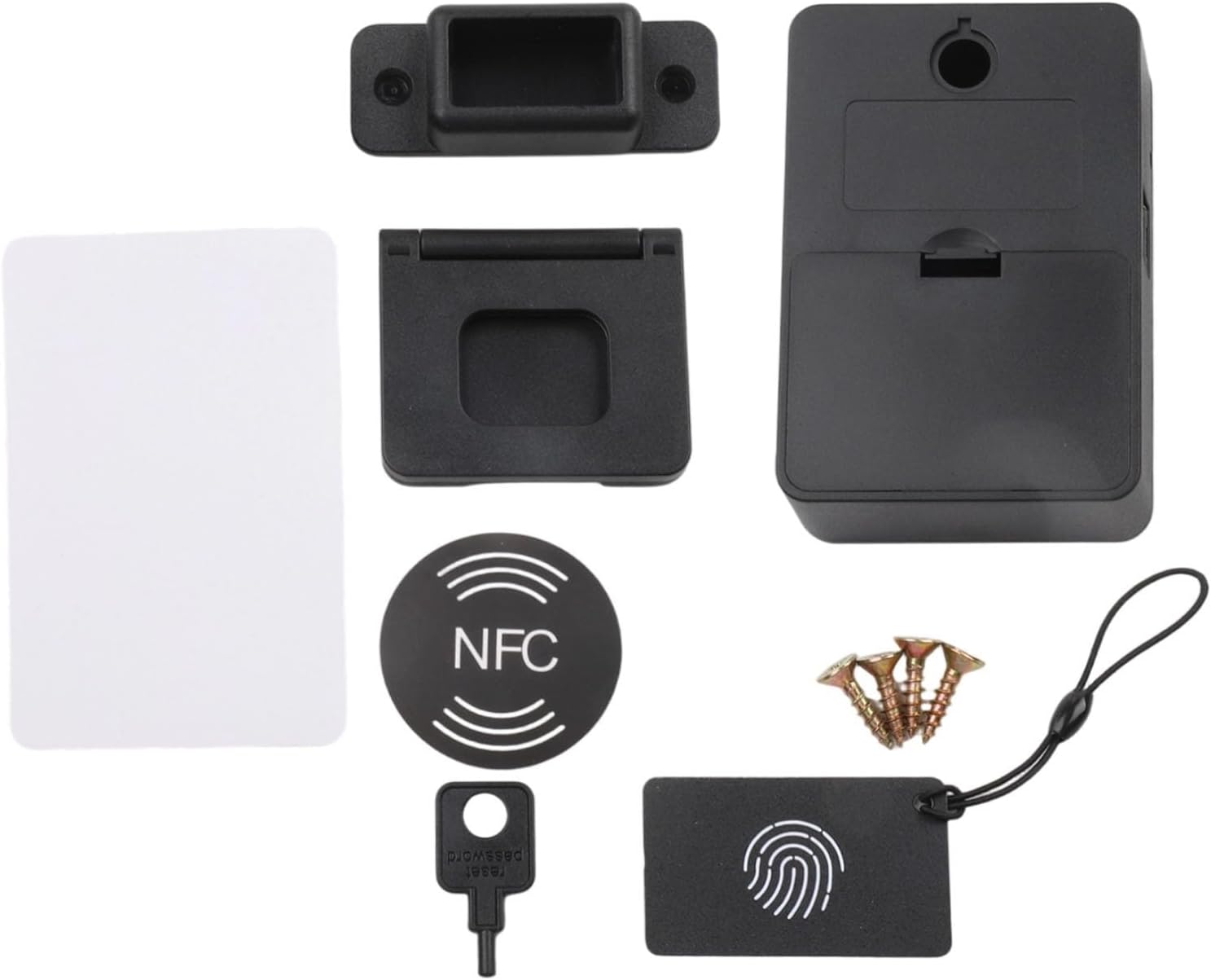 NFC Drawer Lock Wardrobes & Cabinets – Keyless Electronic No-Drill Lock with Remote, 10-Card Registration, Low- Fail-Safe – Black