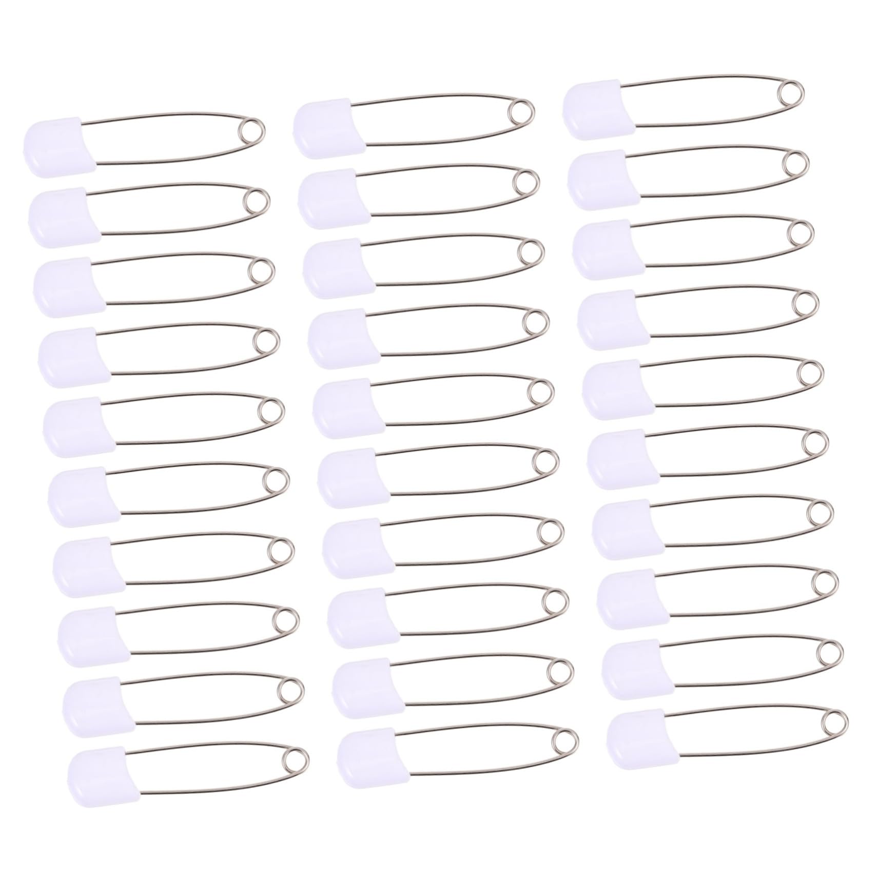 IWOWHERO Newborn Baby Diaper Safety Pin 50pcs Set Large White Alloy Safety Pin Safe Diaper Pins for Boys and Girls