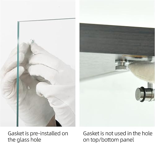 Miniatura 8 de Fulocseny Gabinete de puerta de vidrio transparente de 4 niveles con puerta, fácil de instalar, vidrio templado sólido, vitrina de la colección