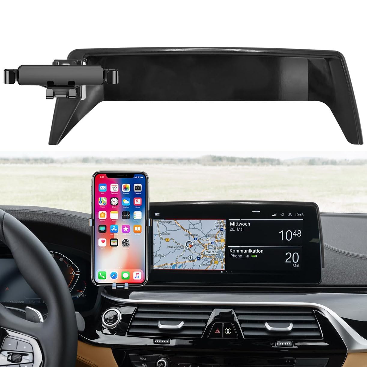 Soporte de teléfono móvil para Coche,Soporte de teléfono móvil Ajustable Giratorio 360°,para BMW G30 5 Series 6 Series GT G30 G31 G32 F90 M5 2018 2019 2020